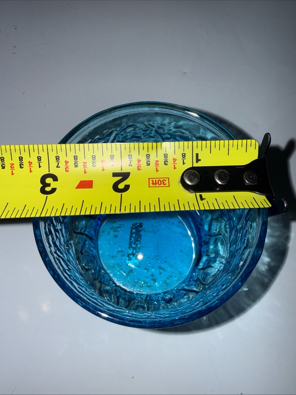 Vintage Anchor Hocking Rain Flower Blue Juice Glass 8 Ounce - Picture 4 of 7